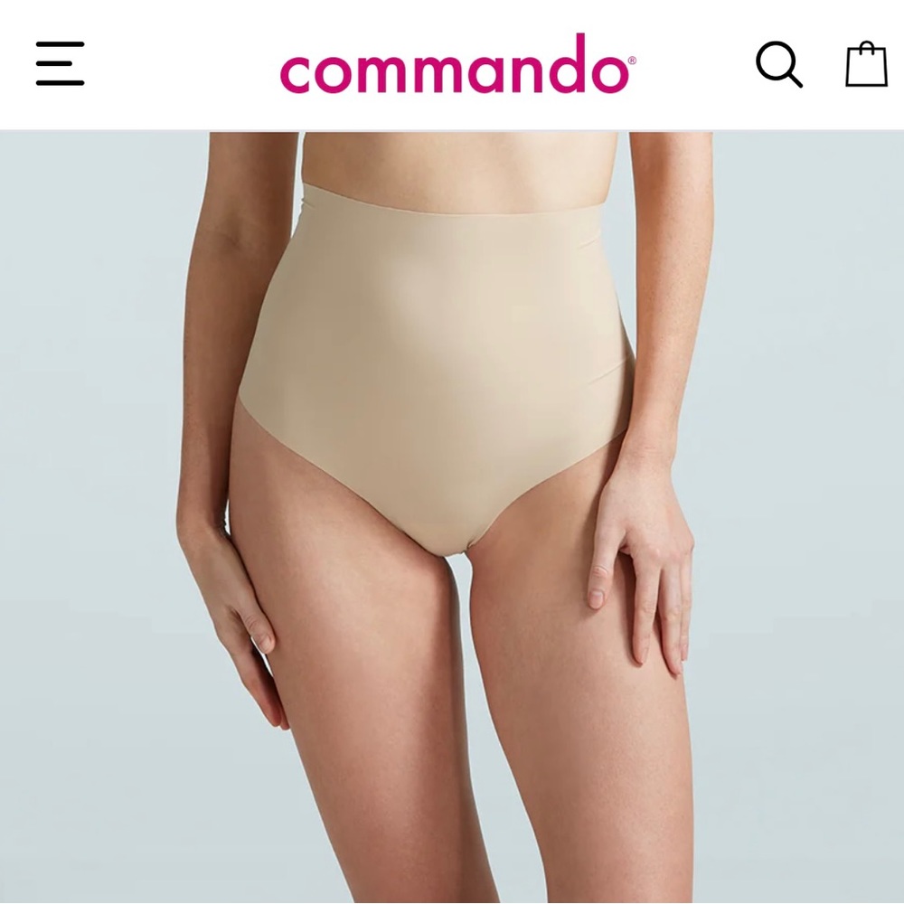 New Commando classic control thong. Size S .Color beige